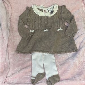 Fancy Sweater Dress w/ Matching Tights